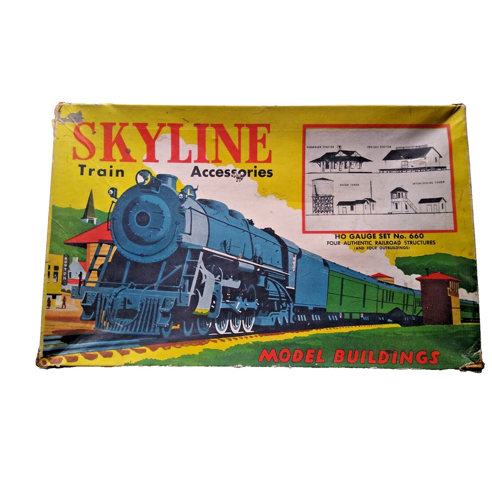 Skyline Train Accessories Cardboard BOX ONLY HO Gauge Set No 660 1950's Phila Pa